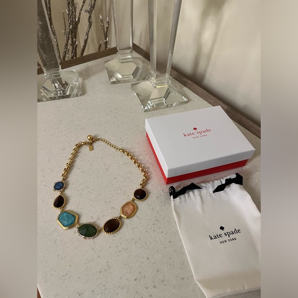 NEW KATE SPADE Jeweled Necklace With New Dust Bag and New Box - Picture 11 of 11